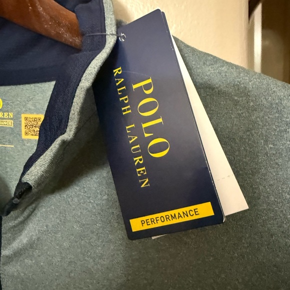 Ralph Lauren Performance Green and Navy Polo Shirt - Picture 4 of 8